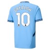 Camisola Manchester City Grealish 10 Criança 1º Equipamento 2024-25 Manga Curta